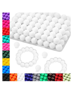Perlas de Silicona JOPY 130 Piezas 15mm Blancas para DIY