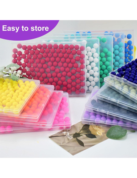 Perlas de Silicona JOPY 130 Piezas 15mm Blancas para DIY