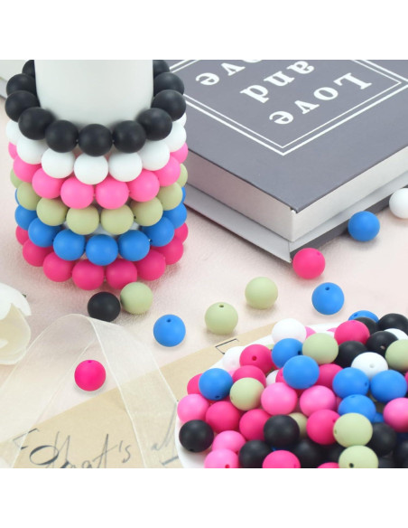 Perlas de Silicona JOPY 130 Piezas 15mm Blancas para DIY