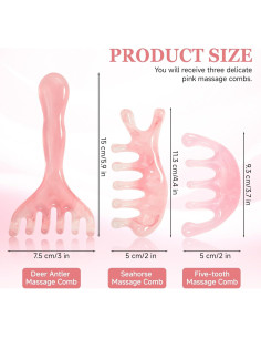Juego de 3 Peines de Masaje Philbinden para Cuero Cabelludo 2