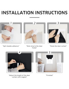 Cortina Blackout NICETOWN 1 Panel 66x183 cm Negro 2