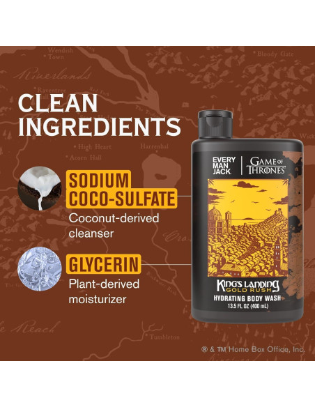 Gel de Ducha Every Man Jack Juego de Tronos Oro Rush 2x400ml