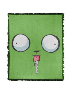 Manta LOGOVISION Invader Zim 127x152cm Tejida con Flecos