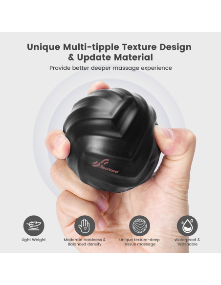 Bola de Masaje Sportneer con Cuerda, Terapia Miofascial 10.99cm