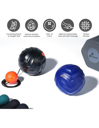 Bola de Masaje Sportneer con Cuerda, Terapia Miofascial 10.99cm