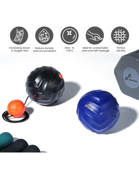 Bola de Masaje Sportneer con Cuerda, Terapia Miofascial 10.99cm
