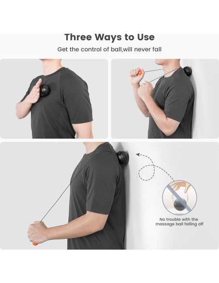 Bola de Masaje Sportneer con Cuerda, Terapia Miofascial 10.99cm