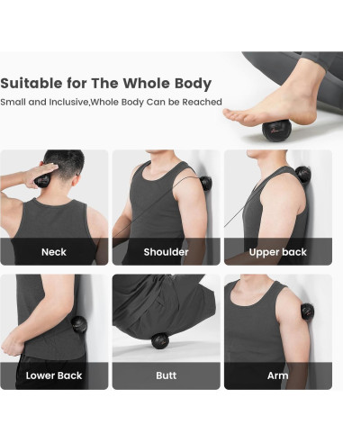 Bola de Masaje Sportneer con Cuerda, Terapia Miofascial 10.99cm