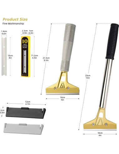 Raspador de Cuchillas 4" Ehdis - 2 Piezas + 20 Cuchillas