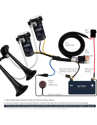 Claxon de Aire Doble FARBIN FB-J29 178dB para Vehículos 12V