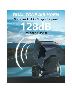 Bocina de Aire NEOGET 12V Compacta Doble Tono 128dB Azul 2