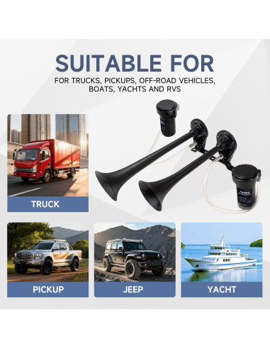 Claxon de Aire Doble FARBIN FB-J29 178dB para Vehículos 12V