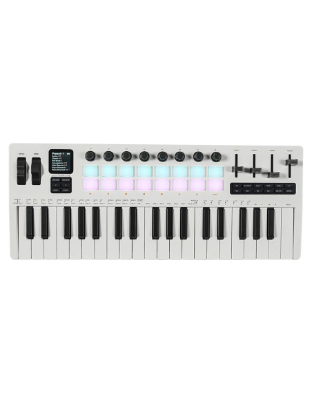 Controlador MIDI 37 Teclas Btuty con Almohadillas RGB y Faders