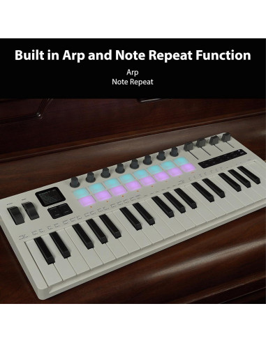 Controlador MIDI 37 Teclas Btuty con Almohadillas RGB y Faders