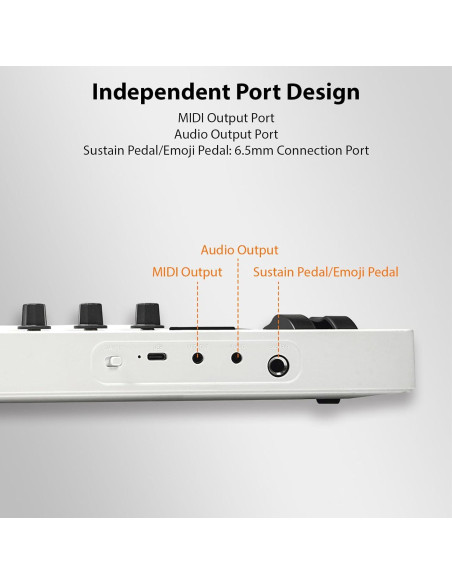 Controlador MIDI 37 Teclas Btuty con Almohadillas RGB y Faders