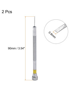 Destornillador de Precisión uxcell 0.8mm Cabeza Plana Amarillo 2