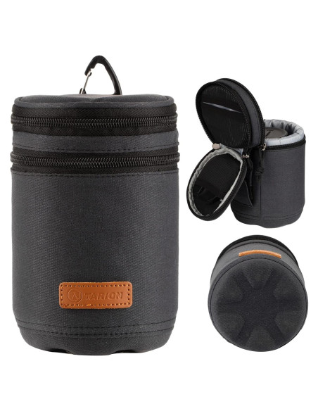 Funda Dura TARION para Lentes de Cámara Mediana Negra