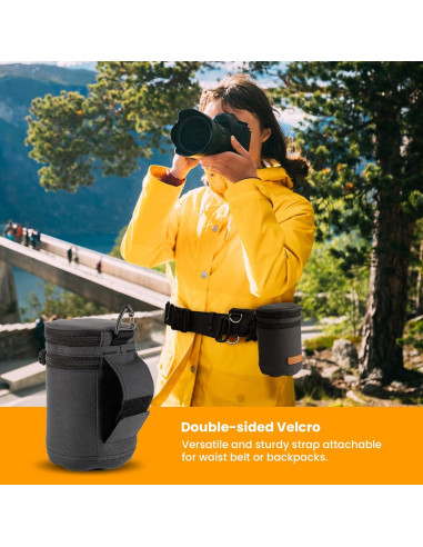 Funda Dura TARION para Lentes de Cámara Mediana Negra