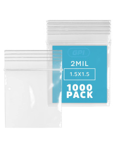 Bolsas de Plástico Transparentes GPI 3.81x3.81 cm 1000 Unidades