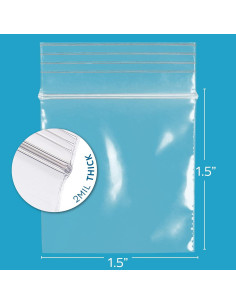 Bolsas de Plástico Transparentes GPI 3.81x3.81 cm 1000 Unidades 2