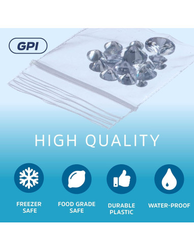 Bolsas de Plástico Transparentes GPI 3.81x3.81 cm 1000 Unidades