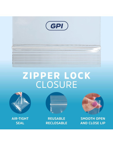Bolsas de Plástico Transparentes GPI 3.81x3.81 cm 1000 Unidades