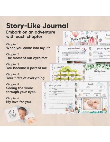 Libro de Memorias del Bebé KeaBabies 90 Páginas Tapa Dura