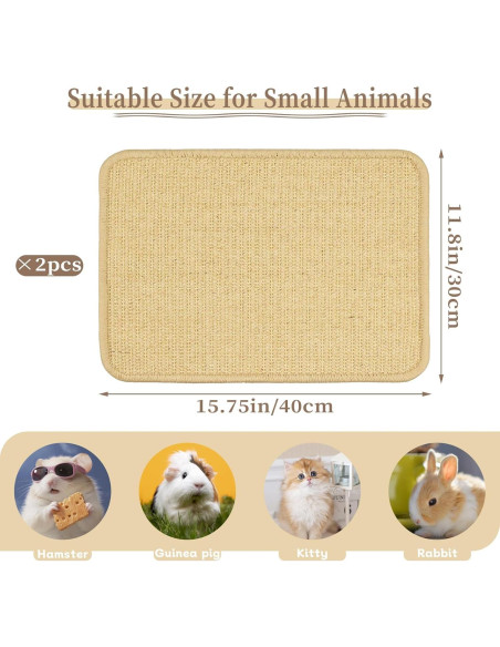 Alfombrilla de Rascado para Conejos Aifong 40.6x30.5cm 2 Pcs