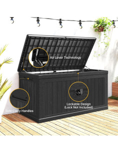 Caja de Almacenamiento Exterior 260 Galones Skepphlay Negra 2
