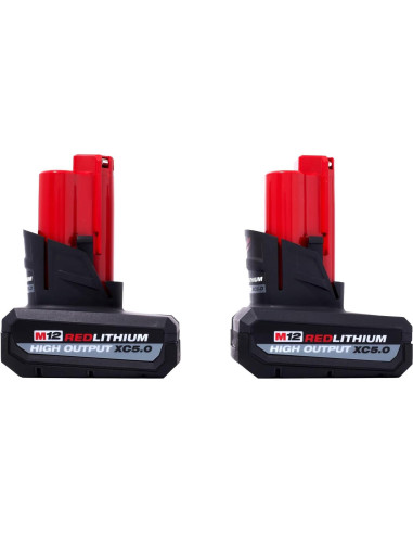 Baterías Milwaukee M12 12V Ión Litio 5.0 Ah 2-Pack