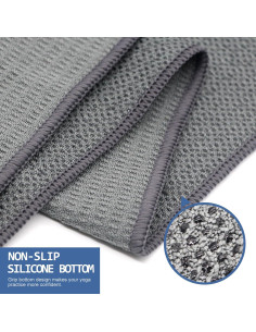Toalla de Yoga Antideslizante Eunzel Microfibra 185x65cm Gris 2