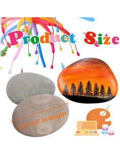 15 Rocas Grandes para Pintar Lifetop 8.9-11.4 cm Suaves 2