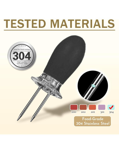 Juego de 10 Sujetadores para Mazorcas de Maíz CCDANSIYUCR - Acero Inoxidable y Silicona