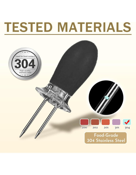 Juego de 10 Sujetadores para Mazorcas de Maíz CCDANSIYUCR - Acero Inoxidable y Silicona