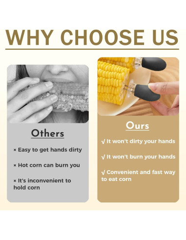 Juego de 10 Sujetadores para Mazorcas de Maíz CCDANSIYUCR - Acero Inoxidable y Silicona