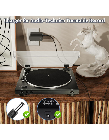 Cargador Reemplazo 12V JATERSERN para Tocadiscos Audio Technica