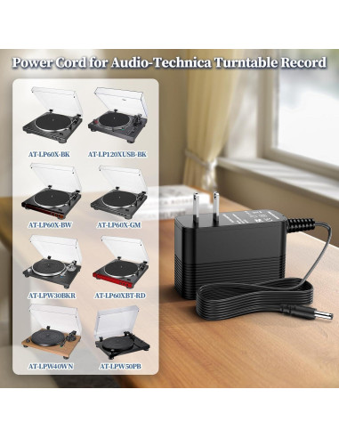 Cargador Reemplazo 12V JATERSERN para Tocadiscos Audio Technica