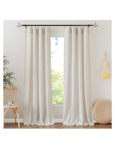 Cortinas Semi-Transparentes RYB HOME Lino Flax 132x304 cm