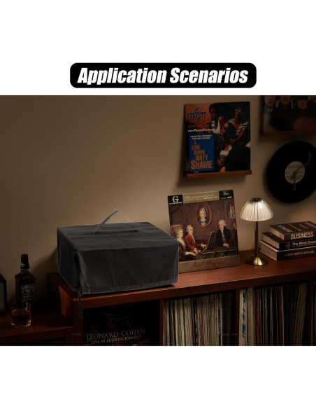 Cubierta de Polvo para Tocadiscos SEJGGKQ 45.72x38.1cm Negra