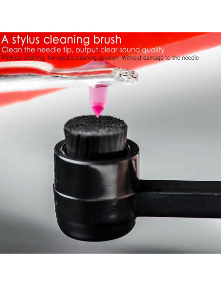Agujas de Tocadiscos Rojo 2pcs + Cepillo de Limpieza Estiló