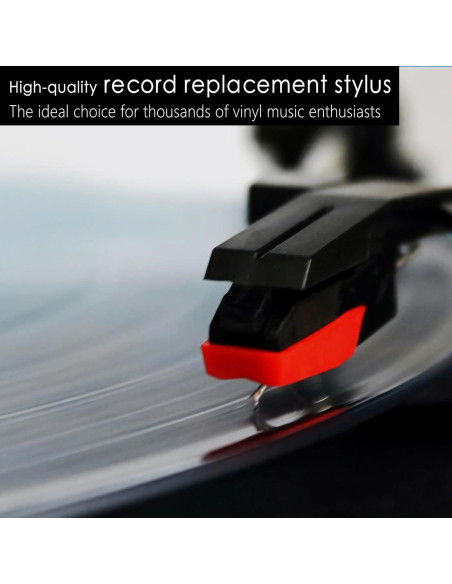 Agujas de Tocadiscos Rojo 2pcs + Cepillo de Limpieza Estiló