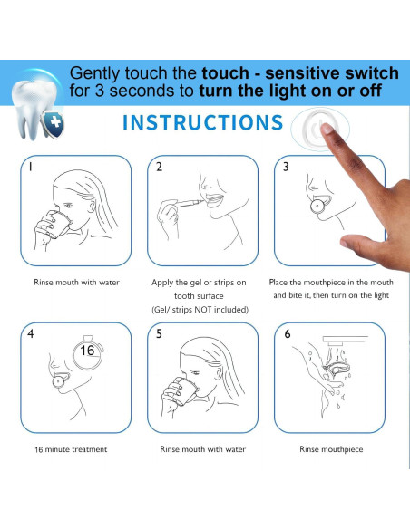Luz LED Blanqueadora de Dientes EOICCEOH 16 Bombillas USB