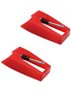 Reemplazo Aguja Tocadiscos 2pcs + Alfombrilla Silicona 17.78cm 2