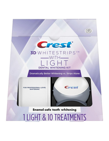 Crest 3D Whitestrips con Luz - Kit Blanqueador Dental 10 Tiras