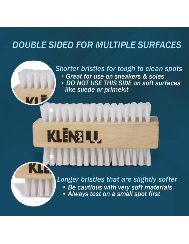 Cepillo Limpiador de Zapatillas Klenblu Doble Cara Madera Nylon