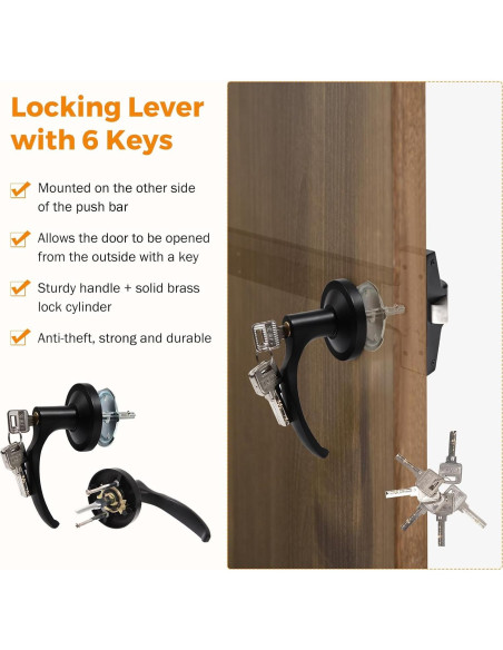 Barra de Pánico BEAMNOVA con Alarma para Puertas 70-104 cm