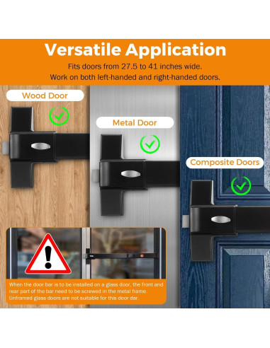 Barra de Pánico BEAMNOVA con Alarma para Puertas 70-104 cm