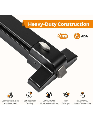 Barra de Pánico BEAMNOVA con Alarma para Puertas 70-104 cm