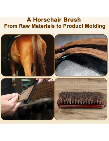 Cepillo de Zapatos Profesional Lyssra 100% Pelo de Caballo