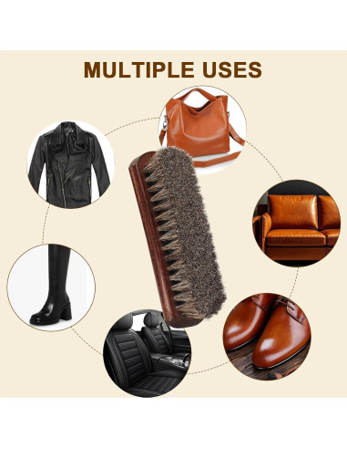 Cepillo de Zapatos Profesional Lyssra 100% Pelo de Caballo
